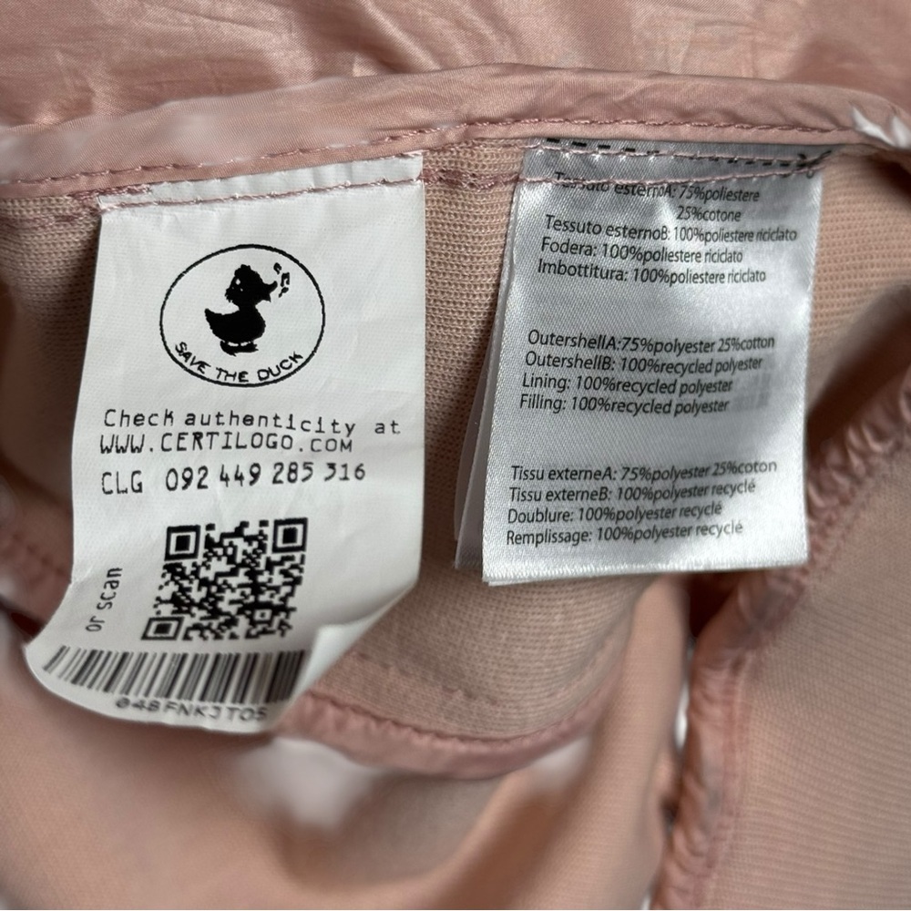 Save the Duck Refy Bomber Jacket Women’s Size 2X XXL Pink Recycled Vegan - Picture 11 of 16